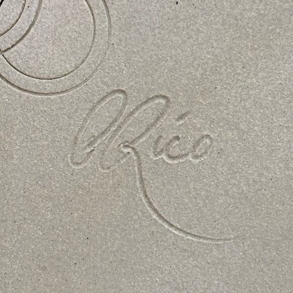 Handmade Artist Signed Art Pottery Square Plate Dish Tan Brown 7.5" Rico - Picture 6 of 7